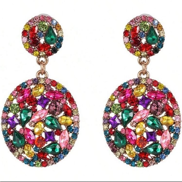 Jewelry - Colorful Gemstone Drop Earrings